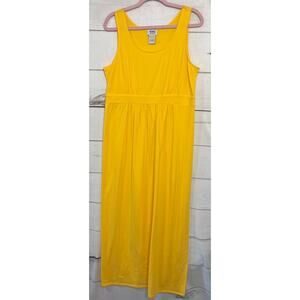 Monroe & Main Solid Yellow Maxi Dress Sleeveless Size LG